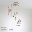 Modern brass crystal chandelier staircase pendant lamp living room