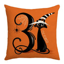DecorBites™ Halloween Pillowcase Set - Festive Sofa Cushion Covers with Pumpkin Cat Witch Hat Print.