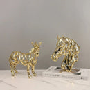 DecorBites™ Golden Openwork Animal Sculpture Set for Home Decoration