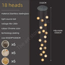 DecorBites™ Crystal Glass Spiral Ceiling Chandelier for Modern Living Room & Kitchen Decor