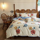 DecorBites™ Egyptian Cotton Bedding Sets - Queen King Ru Size, Print Sheet Pillowcase Duvet Cover Set