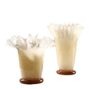 DecorBites™ Large Glass Vase with Lotus Leaf Edge for Home Decor