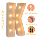 91.5CM Giant Letter Led Light Frame Box Baby Shower 1st Birthday Wedding Party Decor Christmas DIY Name Balloon Filling Box