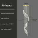 DecorBites™ Golden LED Crystal Chandelier for Living Room Staircase