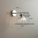 DecorBites™ Clear Glass LED Wall Lamp Pull Chain Switch Modern Up Down Rotatable Stair Light Fixtures