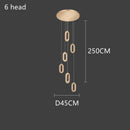 DecorBites™ Gold Acrylic Chandelier LED Pendant Light Modern Staircase Bedroom Living Room Decor