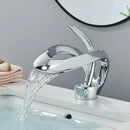 DecorBites™ Black Brass Waterfall Basin Faucet, Single Handle Deck Mount Vanity Tap