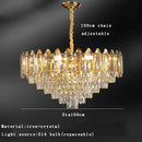 DecorBites™ Gold Amber Crystal Chandelier Lights Modern Room Decor Hanging Lamp