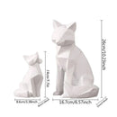 DecorBites™ Geometric Fox Sculpture: Modern White Abstract Desktop Art & Creative Gift