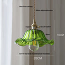 DecorBites™ Green Glass LED Pendant Light: Nordic Modern Hanging Lamp for Bedroom Dining Room