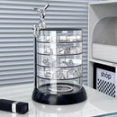 Rotating Jewelry Storage Box High-transparency Acrylic Multi-layered Partitioned Storage Rack Earring Ring Jewelry Box