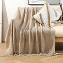 DecorBites™ Geometric Knit Sofa Blanket with Tassel - Dust-Proof Bedspread and Leisure Throw
