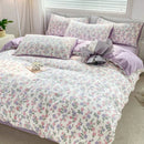 DecorBites™ Cozy Pattern Printed 4Pcs Single Bedding Set - Soft Cotton Fabric