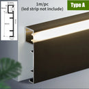 DecorBites™ Black Aluminium LED Profile for Recessed Skirting with Silicone Cover