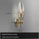 DecorBites™ Dimmable Crystal Glass Brass Wall Light for Bedroom and Bath