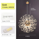 DecorBites™ Dandelion Chandelier: Luxury Crystal Pendant Lamp for Living Room and Bedroom