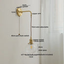 DecorBites™ Glass Copper LED Wall Lights with Knob Switch, Modern Bedside Lamp