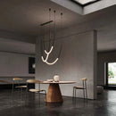 DecorBites™ Linear Creative Chandelier: Nordic Italian Designer Modern Lighting for Living Room Lobby