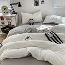 Textured dark gray & light gray bubble cotton quilt sets bedroom