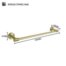 DecorBites™ Gold Hardware Set: Towel Bar, Toilet Paper Holder, Robe Hook, Cup Hanger