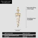 DecorBites™ Crystal Chandelier: Luxe Stairwell Lighting for Duplex Villa, Loft, or Living Room