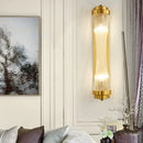 DecorBites™ Crystal Wall Sconce: Modern Living Room Bedside Light Fixture Glass Gold Luminaire