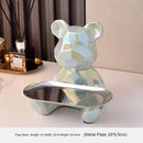 DecorBites™ Geometric Bear Piggy Bank Key Tray Cosmetic Bookshelf Statue & Storage Box