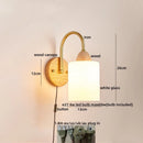 Modern brass and wood tulip led wall lamps living room decor