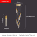 DecorBites™ Crystal Staircase Chandelier: Modern Loft Hanging Lamps with Gold Finish