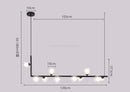 DecorBites™ Glass Ball LED Chandelier: Modern Long Pendant Lighting for Living Room and Shop