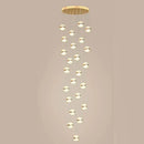 DecorBites™ Gold Acrylic Chandelier - Modern Staircase LED Lighting