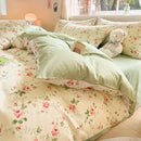 DecorBites™ Cotton Cartoon Printed Bed Set with Non-Fading Floral Patterns for Adults