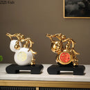 DecorBites™ Golden Gourd Ceramic Sculpture - Modern Art Room Decor