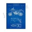 DecorBites™ Dirt Bike Patent Blueprint Poster Canvas Wall Art
