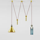 DecorBites™ Glass Chandelier: Adjustable Shape, LED Decorative Lamps for Restaurant, Bedroom, Bar.
