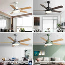 DecorBites™ 56" Wooden LED Ceiling Fan with Pure Copper Motor & 5-Blade Light