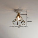 DecorBites™ LED Canopy Ceiling Light Glass Copper Luminaria De Teto