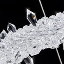 DecorBites™ Crystal Flower LED Chandelier: Modern Luxury Round Ring Pendant Light for Dining & Living Room
