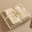 DecorBites™ Japanese Grid Printed Cotton Bedding Set in Queen/King for Cozy Sleep