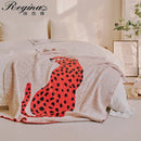 DecorBites™ Hairy Furry Leopard Pattern Blanket