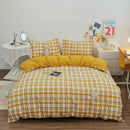 DecorBites™ Japanese Grid Print Bedding Set for All Seasons, Queen/King Size Quilt Cover