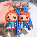 Hot Scary Movie Ghost Baby Keychains Halloween Dolls Horror Child's Chucky Pendants PVC Figures Toy Key Chain Gift