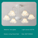 Modern green & white chandelier 8 glass globes living room light