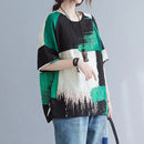 Women Summer T-shirt – Retro Loose Cotton Linen Short Sleeve Top
