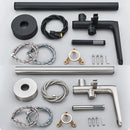 DecorBites™ Dual Handle Black Waterfall Bathtub Faucet Floor Standing Set for Bathroom