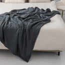 DecorBites™ Cozy Double Layer Dark Gray Fishbone Knit Blanket - Versatile Autumn Winter Sofa Cover