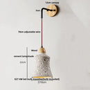 DecorBites™ Cement Wood Wall Light Pull Chain Switch Adjustable Socket Nordic Modern Provencal