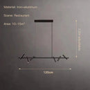DecorBites™ Black LED Spot Chandelier: Modern Minimalist Rotatable Hanging Lamp for Home Decor