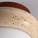 DecorBites™ LED Ceiling Light with Wood Base and White Glass Shade