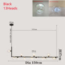 DecorBites™ Double Glass Lampshade Chandelier with LED Suspension – Stylish Ceiling Fixture for Dining Room